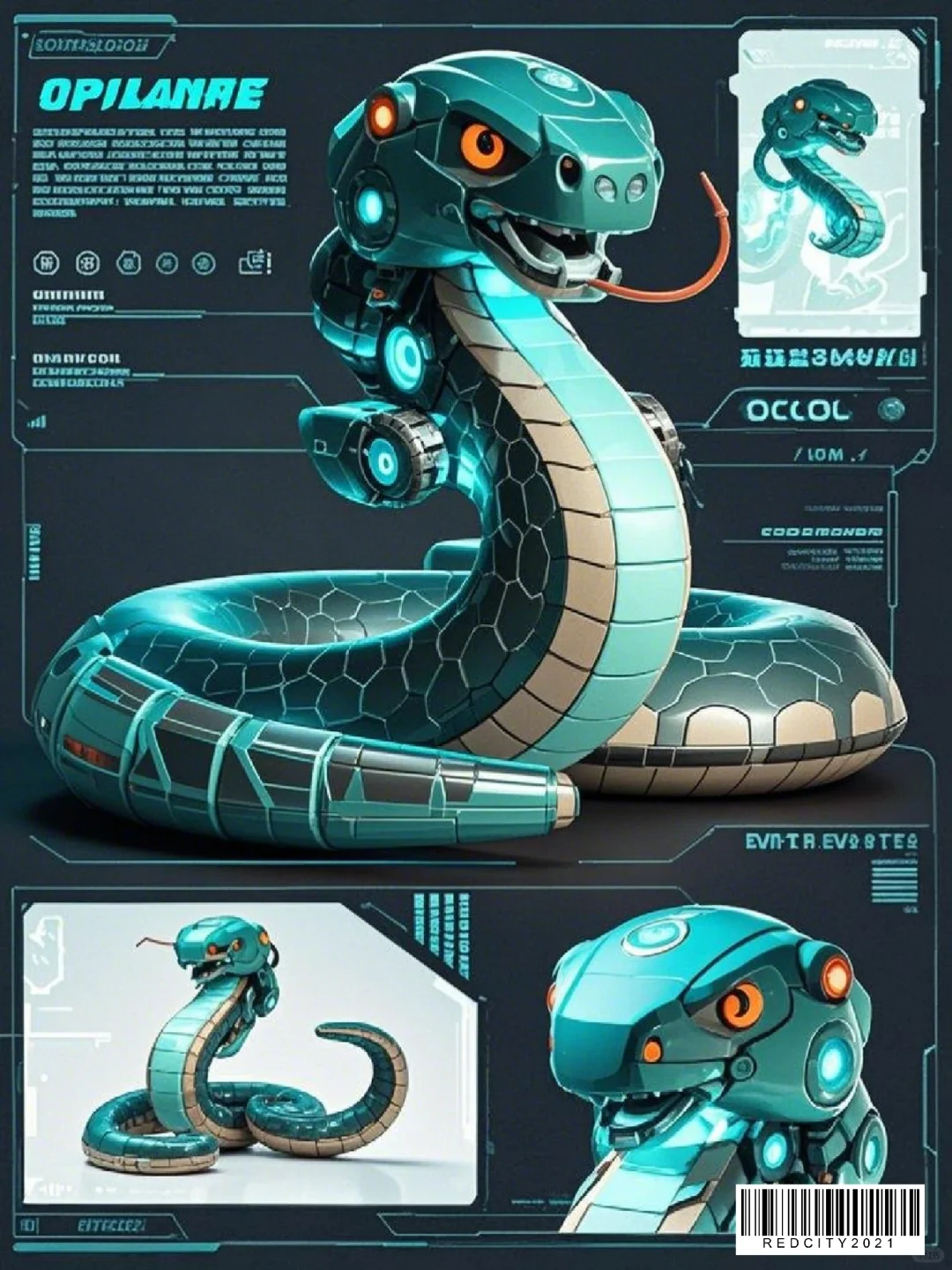 现在的ai已经这么牛了吗！赛博朋克蛇！