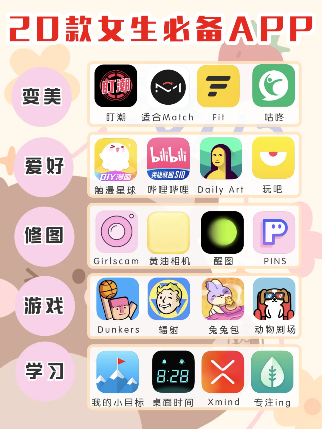 🌈20款女生必备宝藏app🌟精致女生私藏