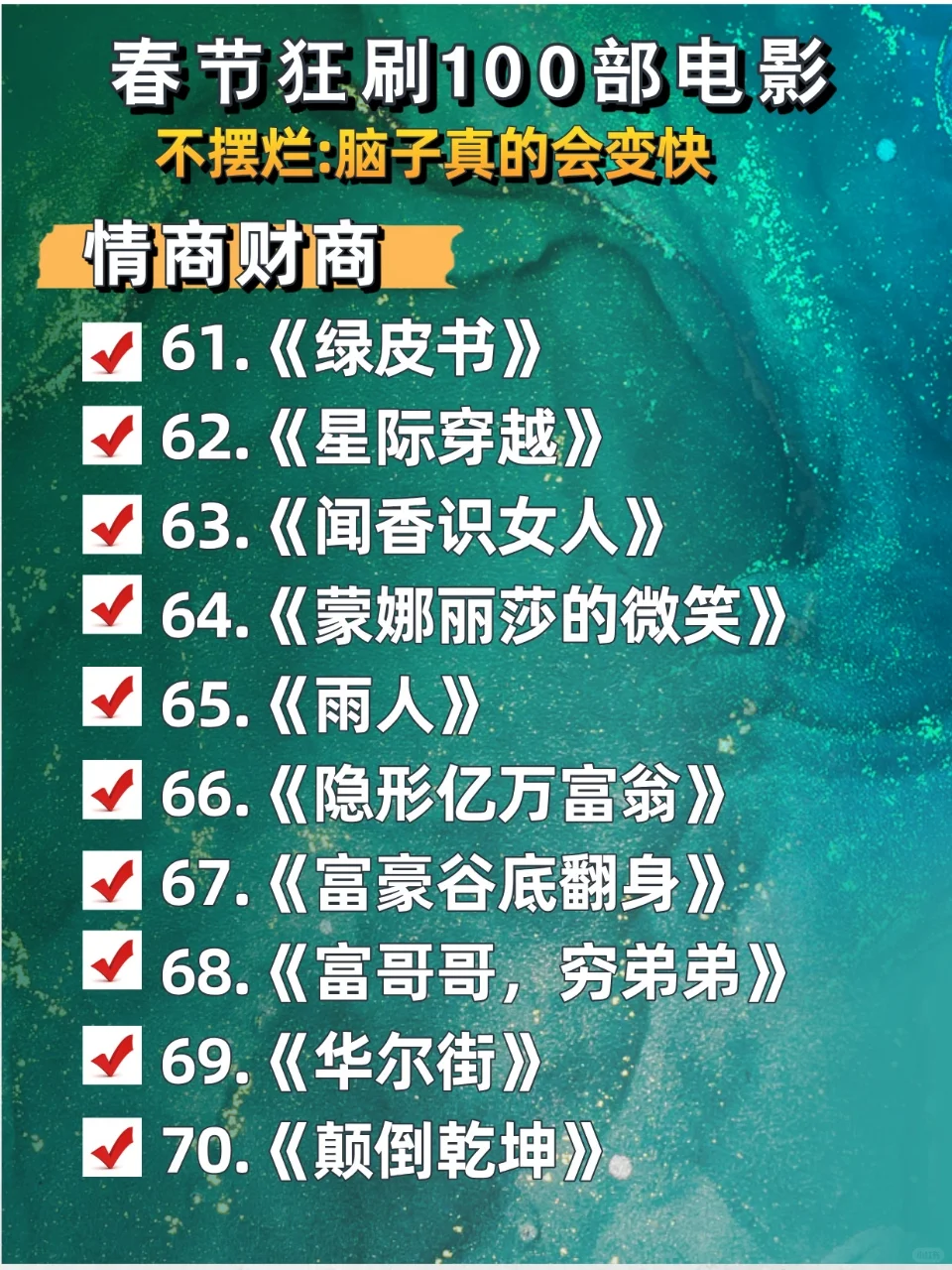 春节狂刷100部电影,不摆烂脑子真的会变快