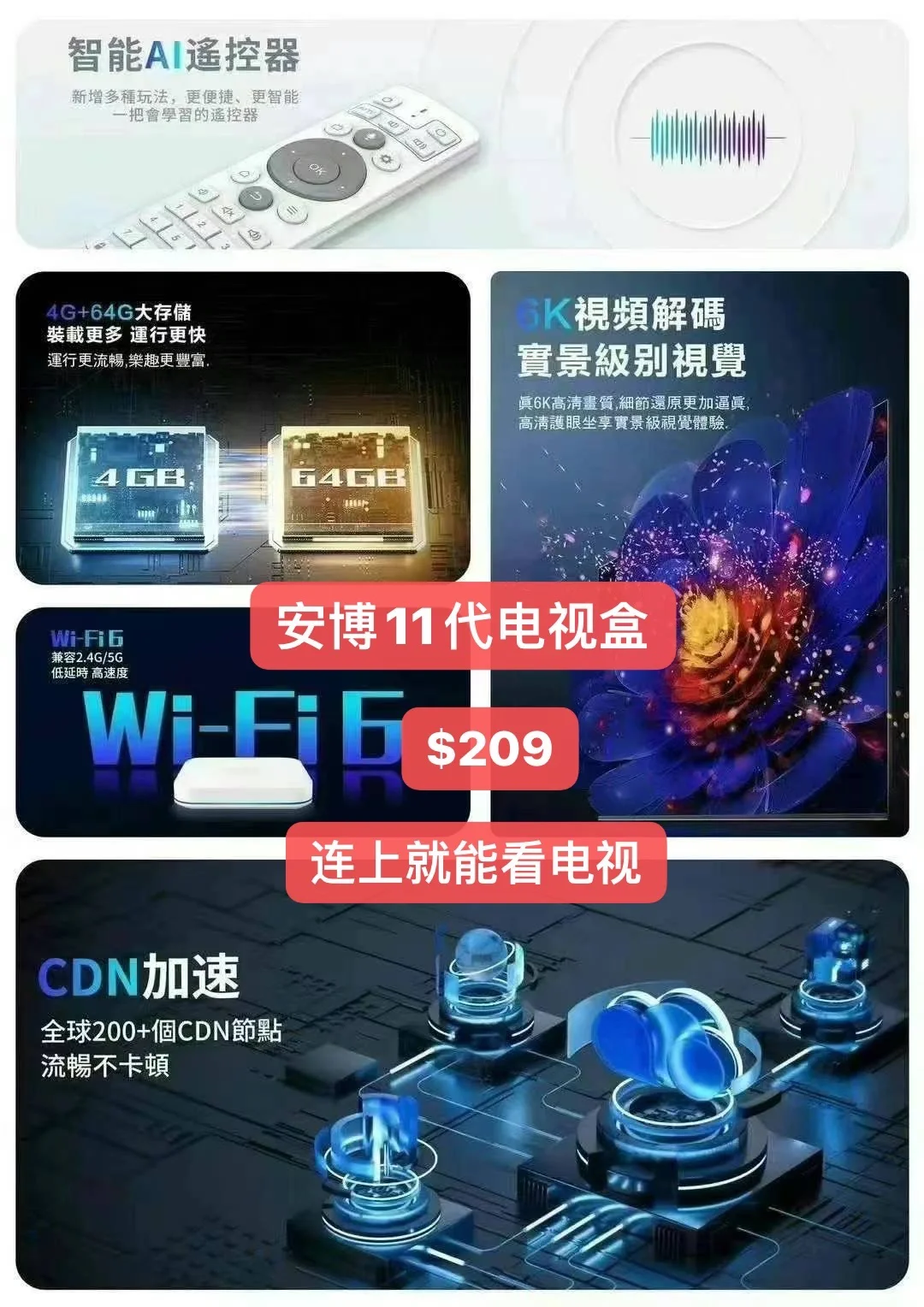 智能电视盒，连上就能看电视