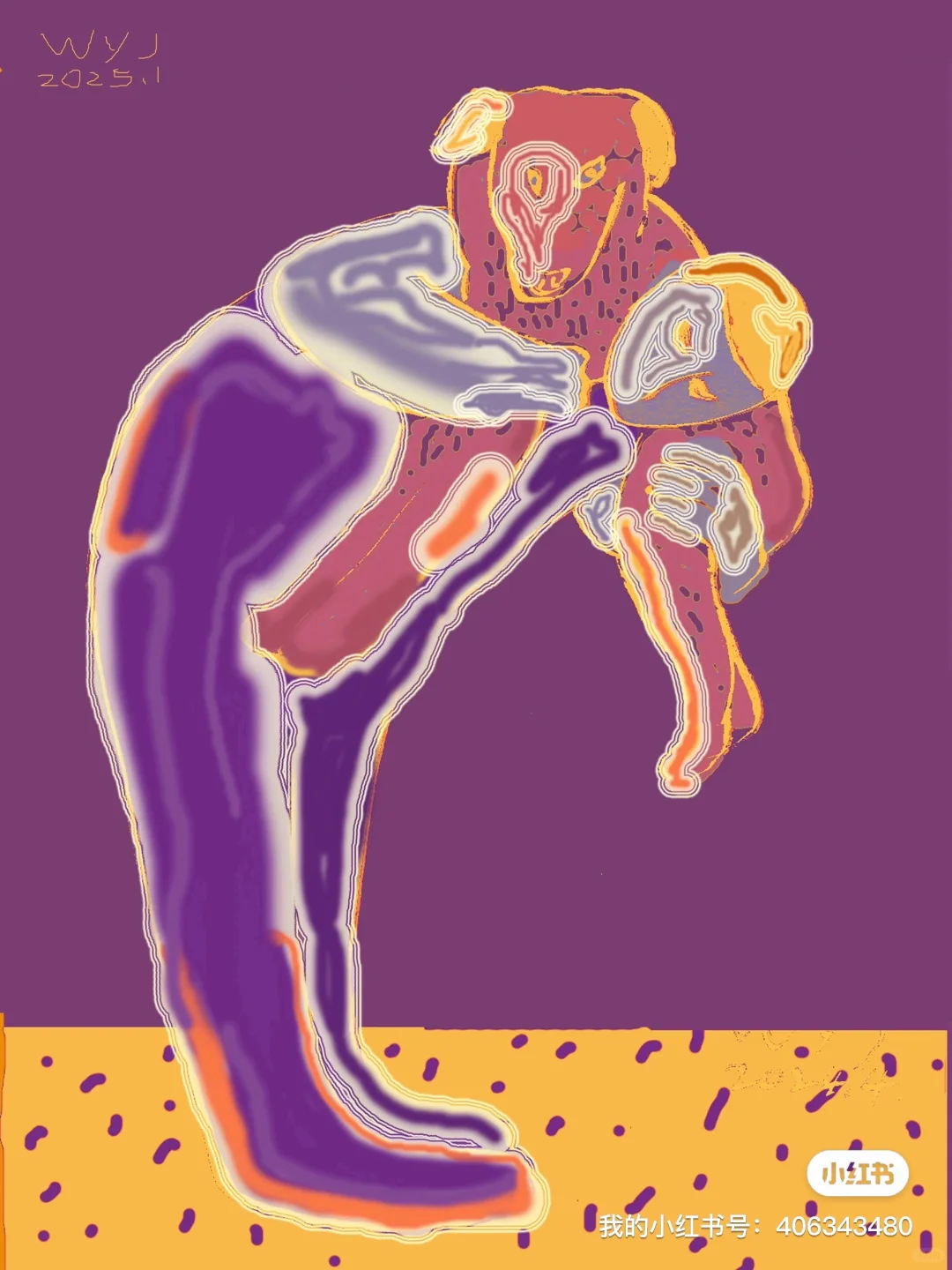 王友江作品《多彩幻影》，用电脑PS软件绘制。