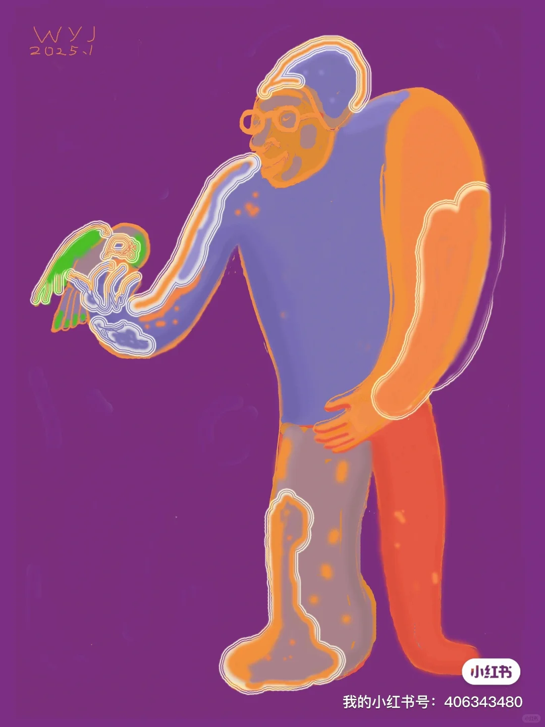 王友江作品《多彩幻影》，用电脑PS软件绘制。