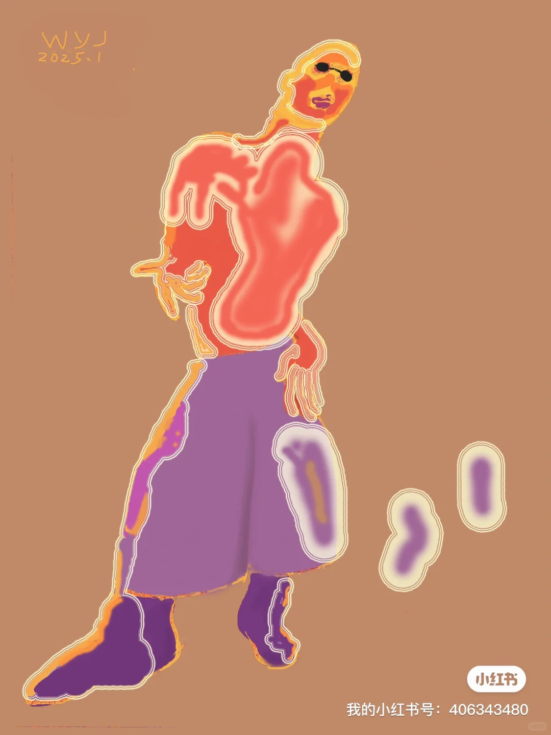 王友江作品《多彩幻影》，用电脑PS软件绘制。