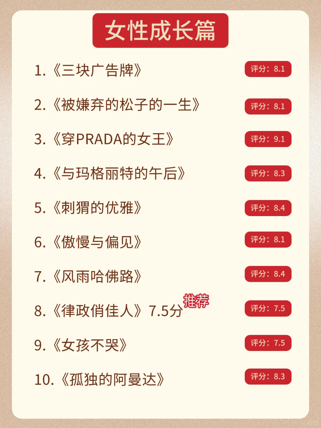 🔥搞钱女孩必看的100部🎬❗❗春节狂刷