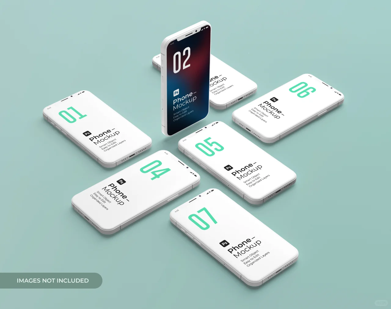 手机端app UI界面展示包装样机贴图