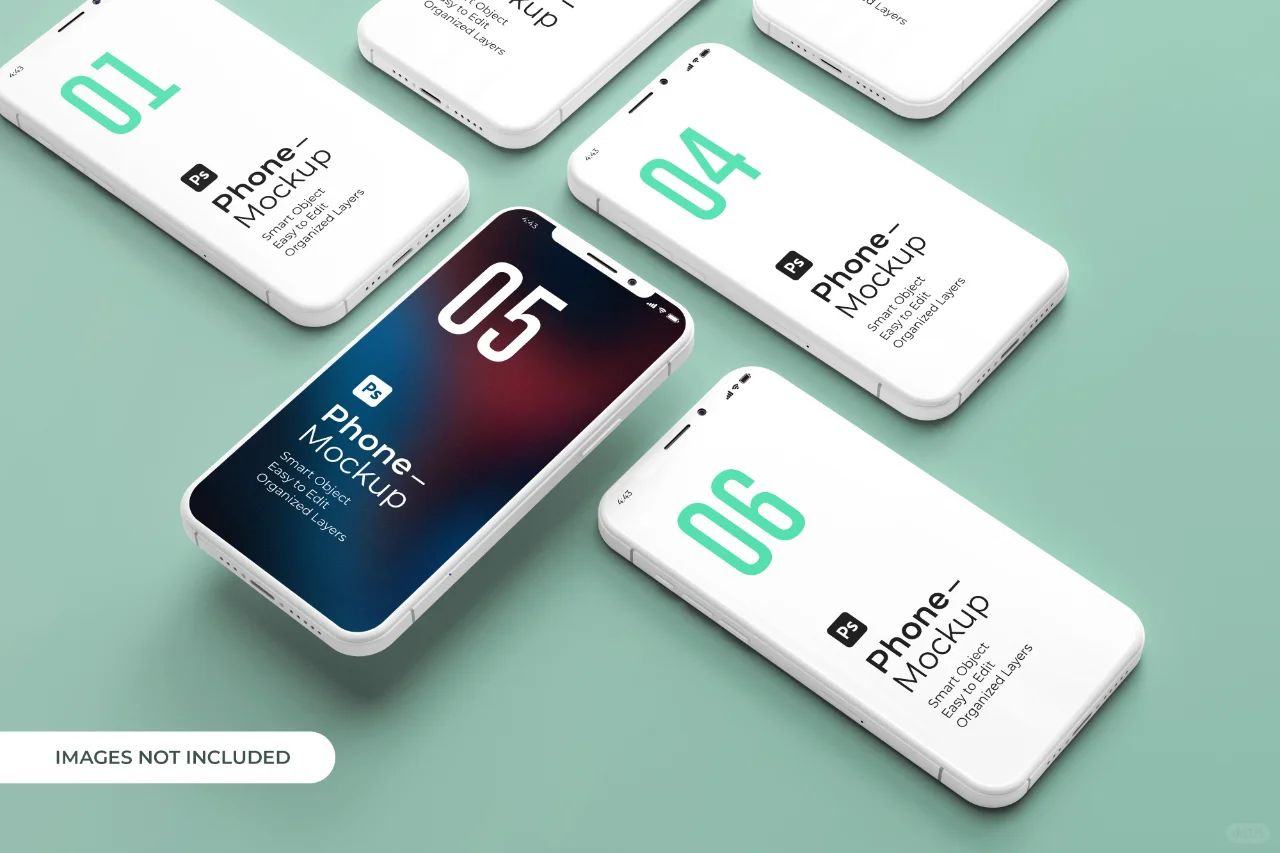 手机端app UI界面展示包装样机贴图