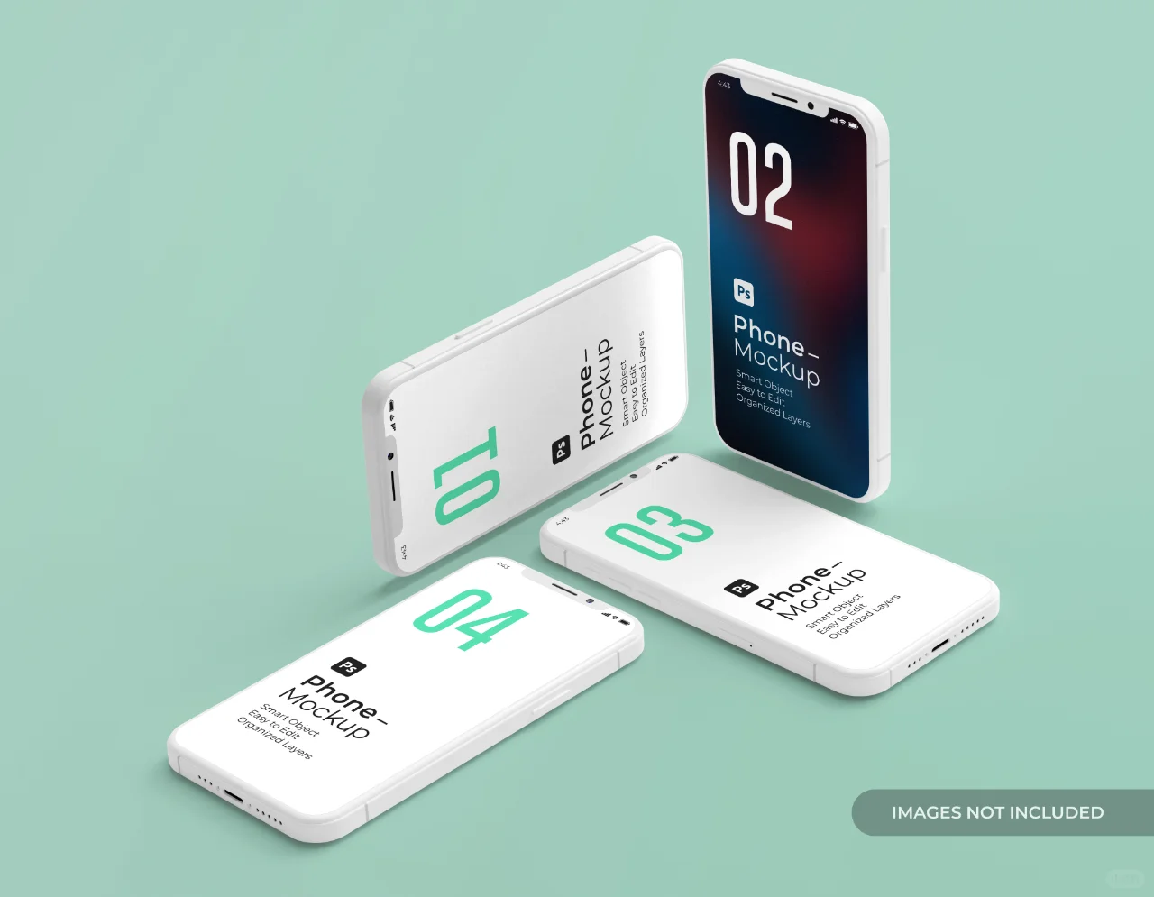 手机端app UI界面展示包装样机贴图