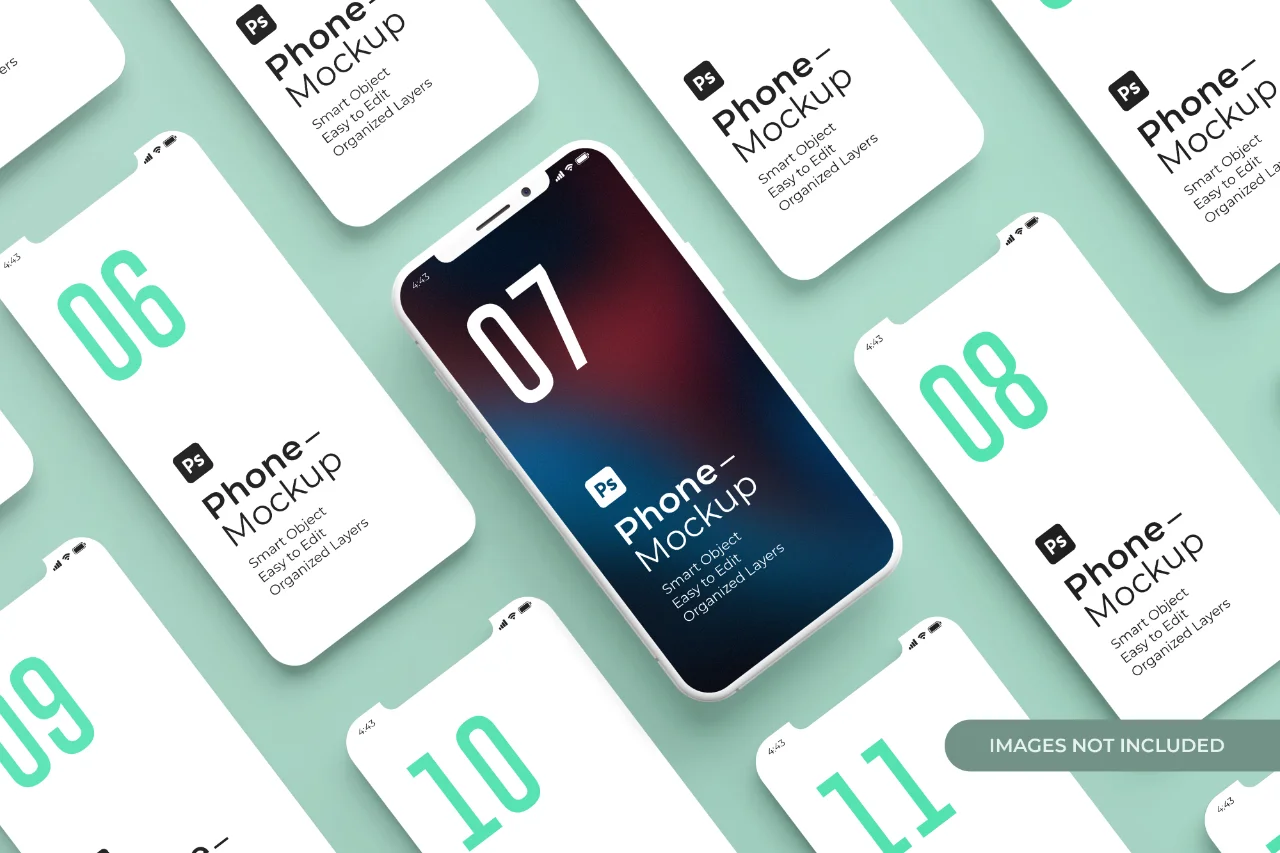 手机端app UI界面展示包装样机贴图