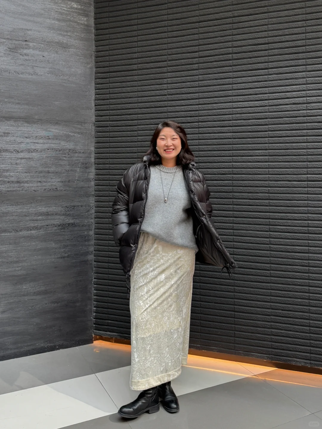 169/130 高大壮苹果型身材冬日显瘦实用穿搭