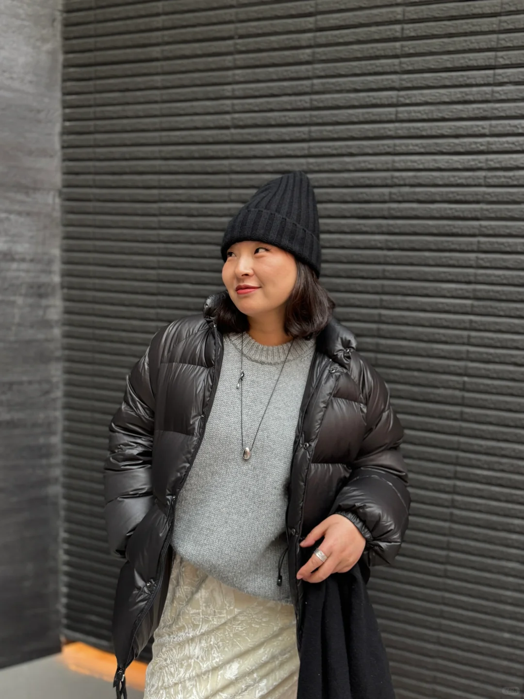 169/130 高大壮苹果型身材冬日显瘦实用穿搭