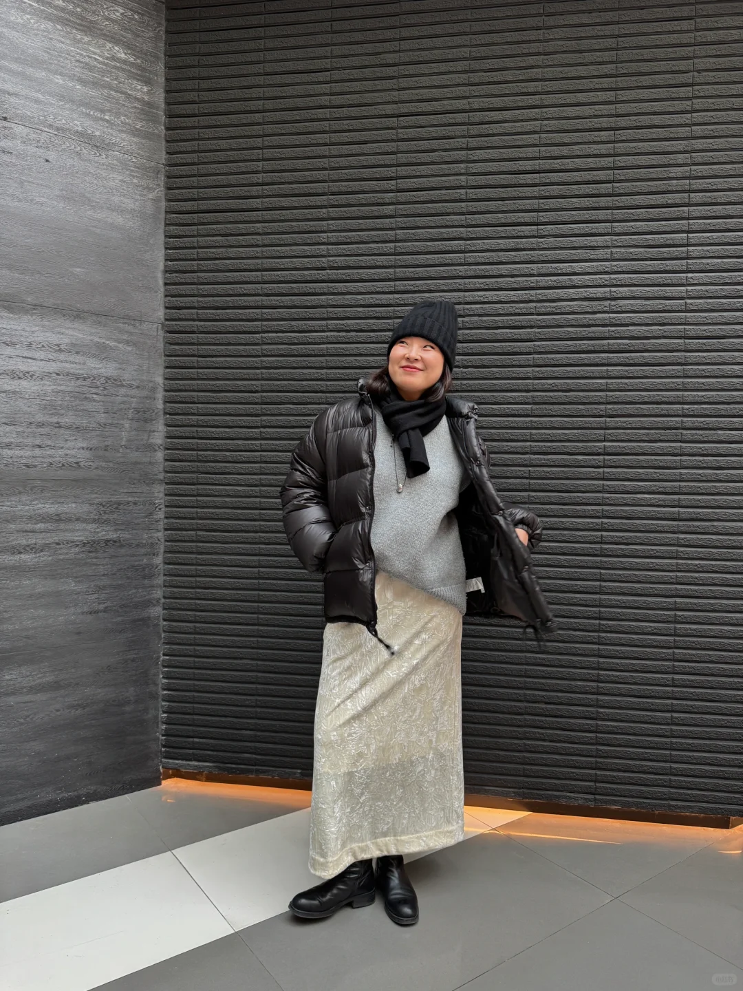 169/130 高大壮苹果型身材冬日显瘦实用穿搭