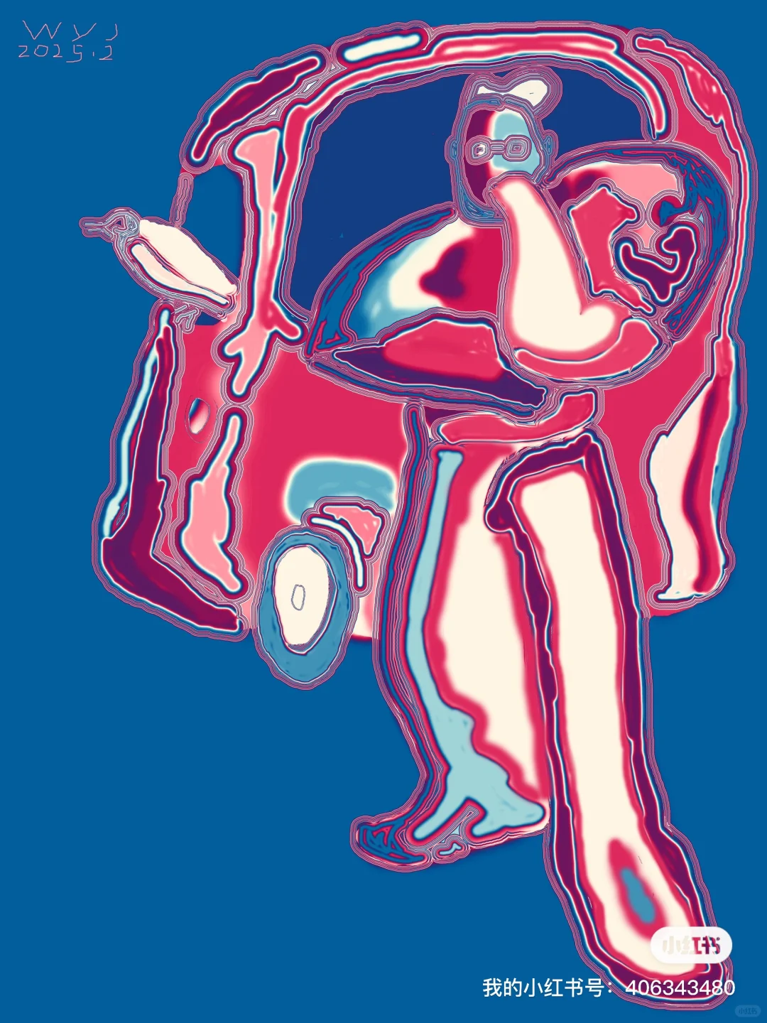 王友江作品《多彩幻影》，用电脑PS软件创作。