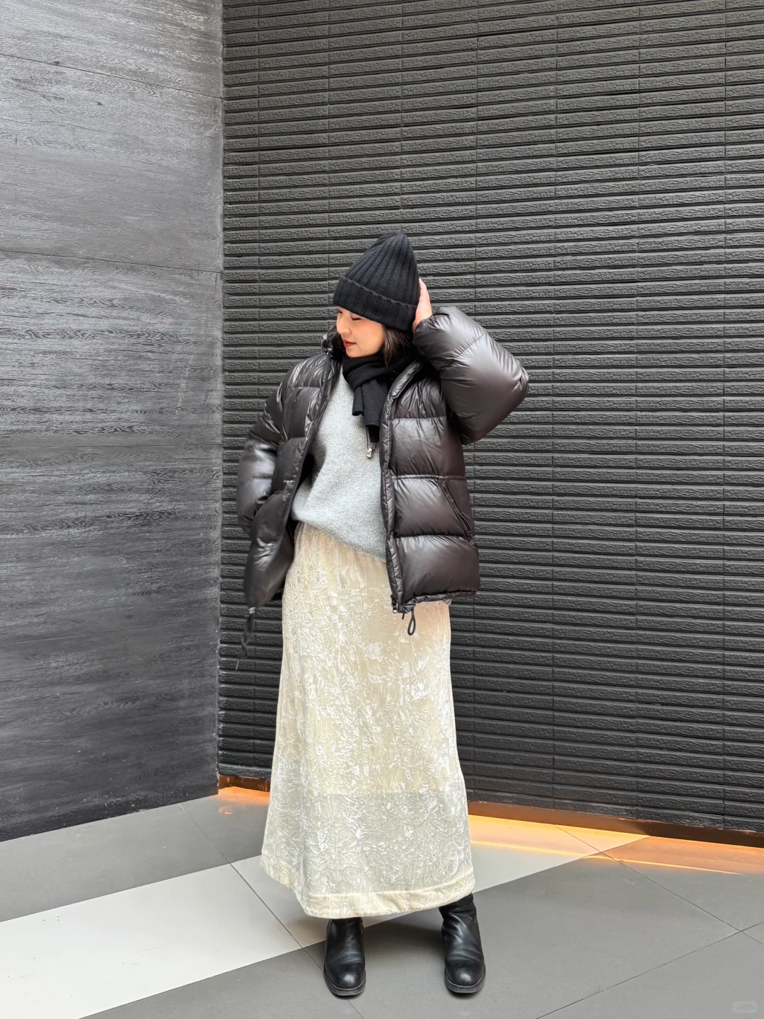 169/130 高大壮苹果型身材冬日显瘦实用穿搭