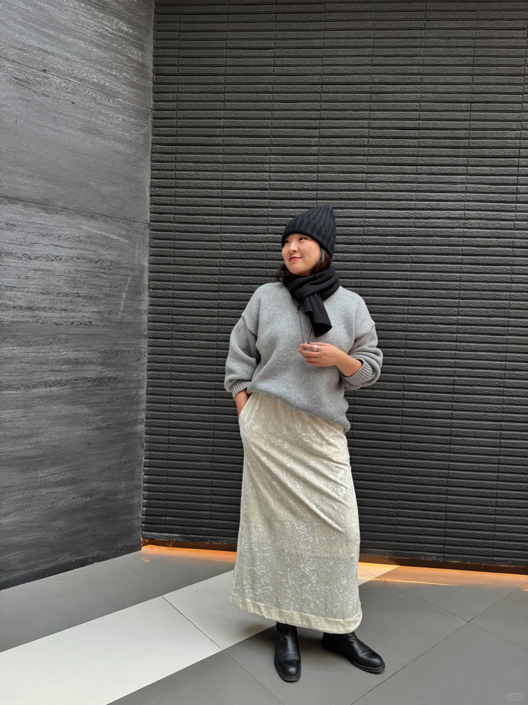 169/130 高大壮苹果型身材冬日显瘦实用穿搭