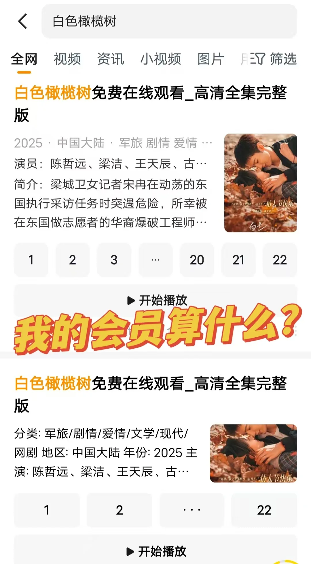 白色橄榄树免费看啦！姐妹们快来！