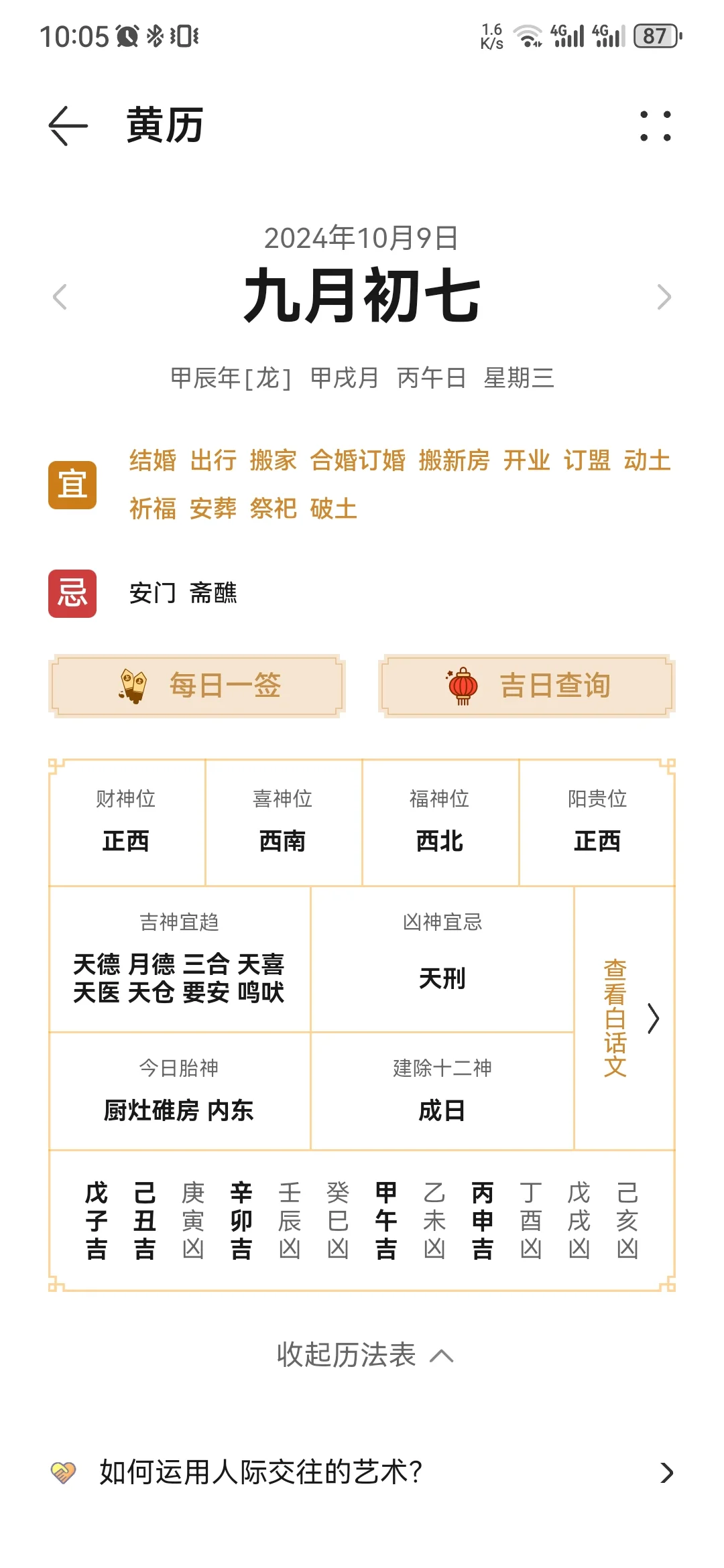 华为日历有更适合年轻人的黄历