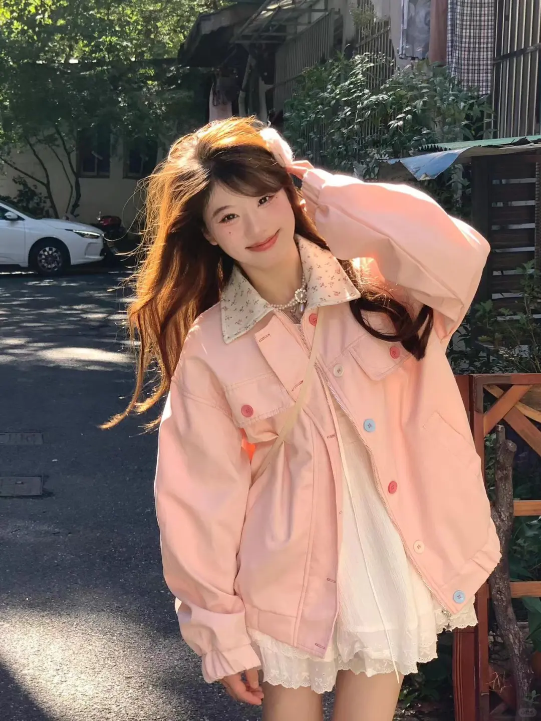 啊救命~开春穿搭粉色外套真的绝美了~