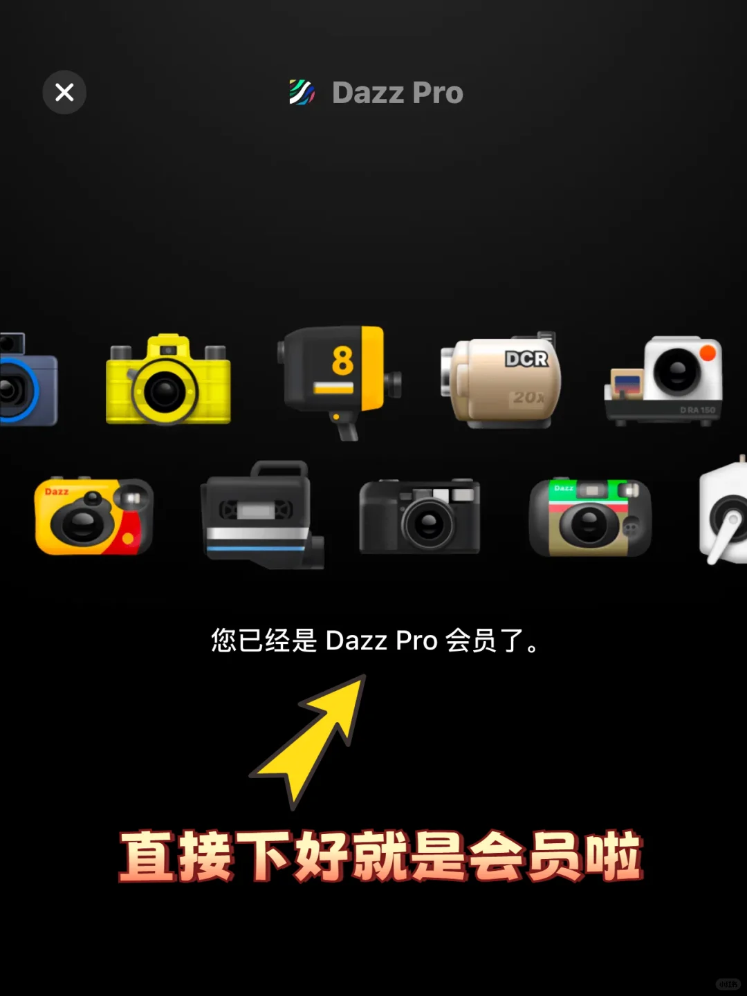 3r订阅dazz会员，解锁dazz全滤镜+底片模式