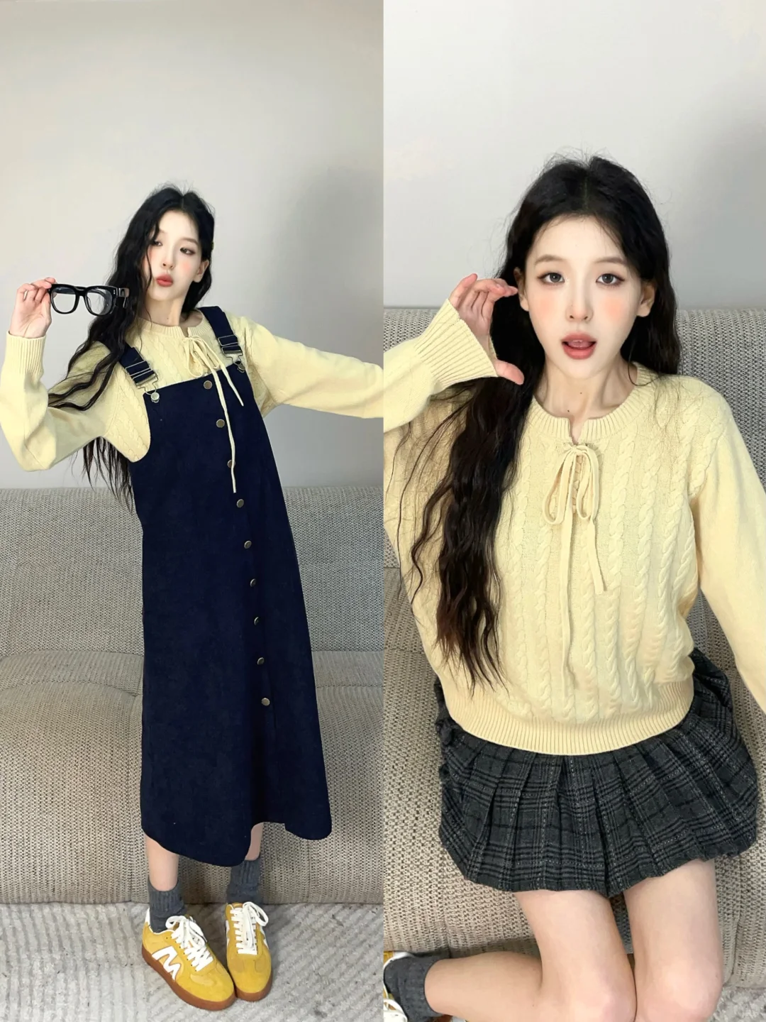韩系甜妹多巴胺🧤一眼万年的奶黄色～