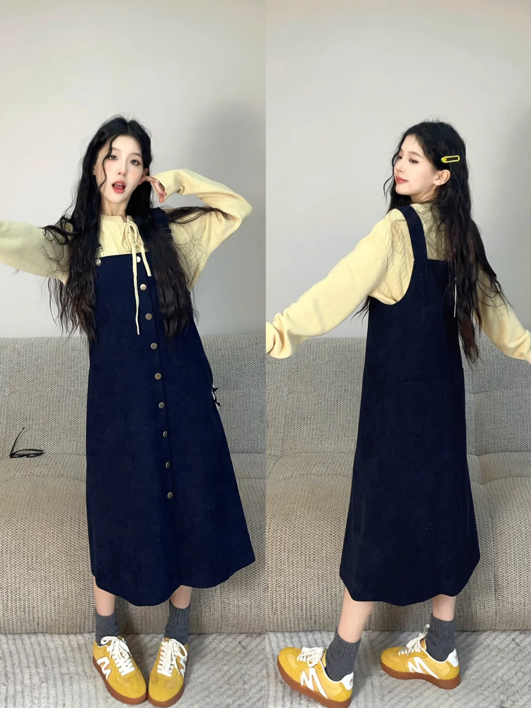 韩系甜妹多巴胺🧤一眼万年的奶黄色～