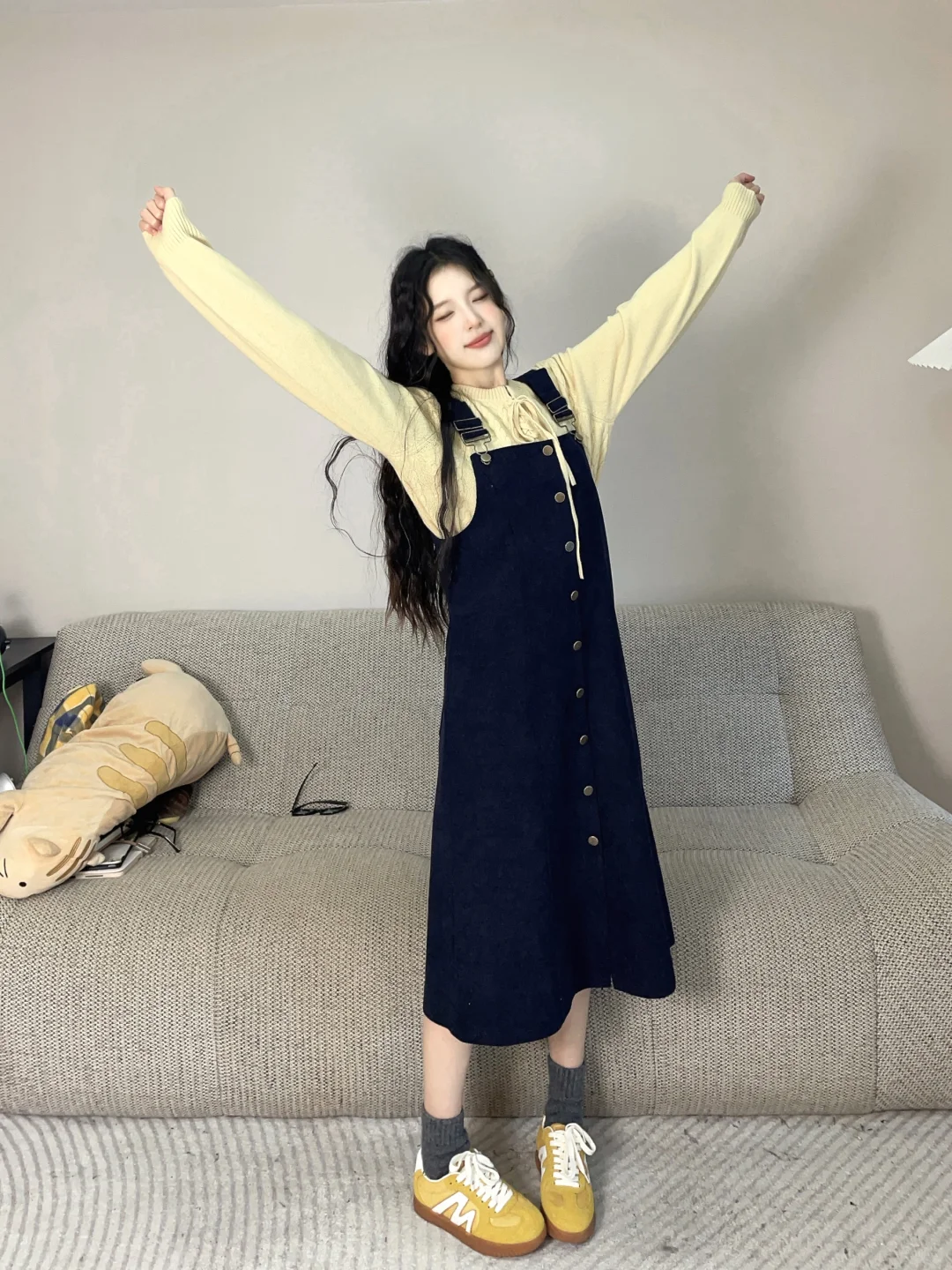 韩系甜妹多巴胺🧤一眼万年的奶黄色～