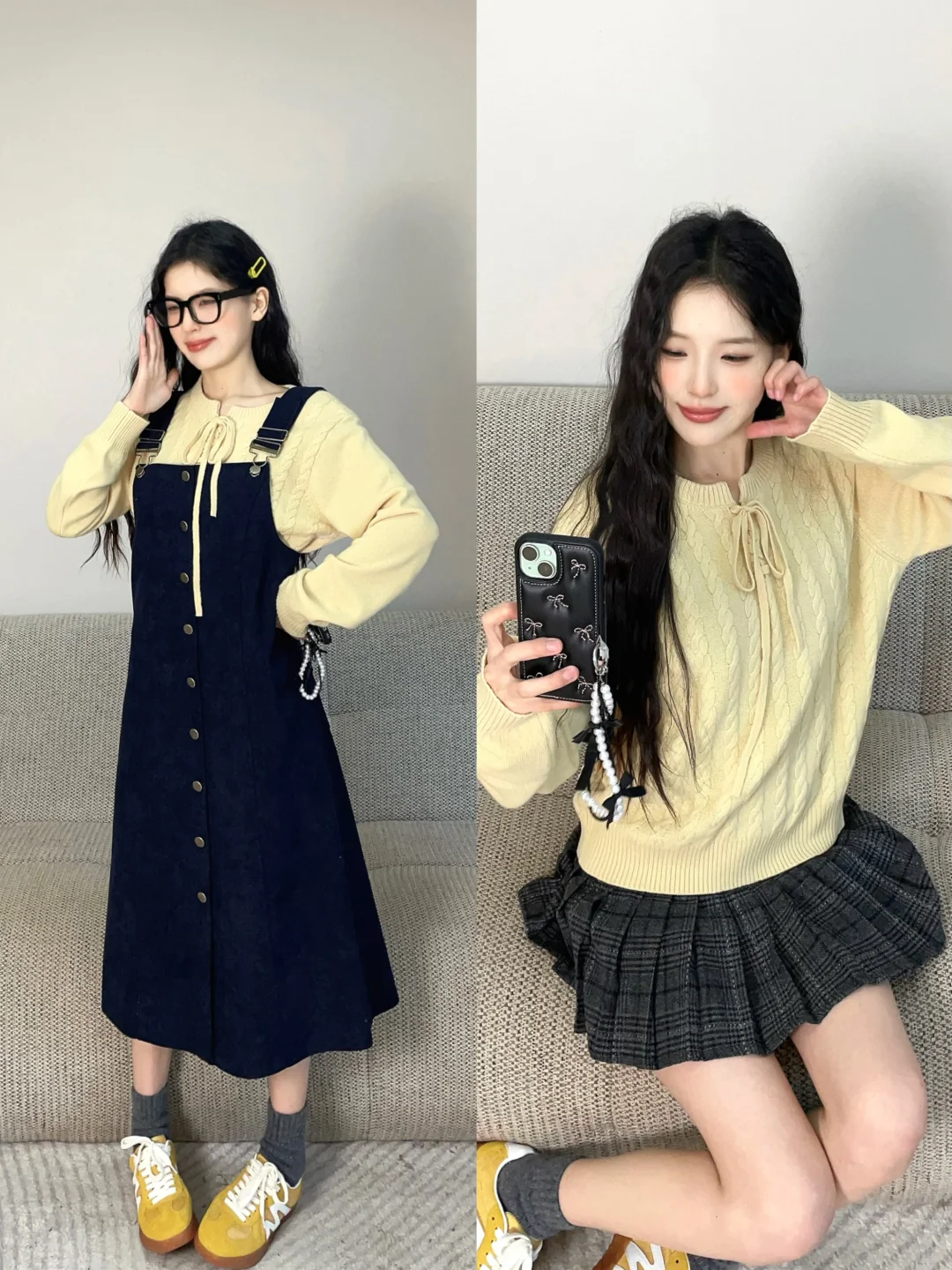 韩系甜妹多巴胺🧤一眼万年的奶黄色～