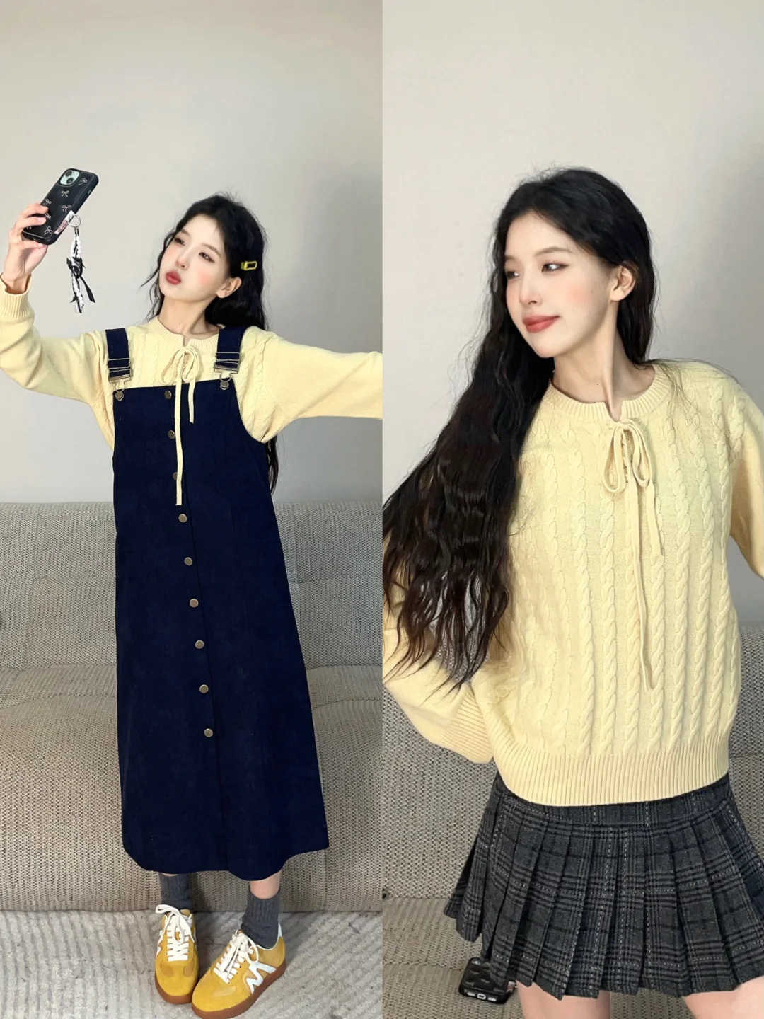韩系甜妹多巴胺🧤一眼万年的奶黄色～