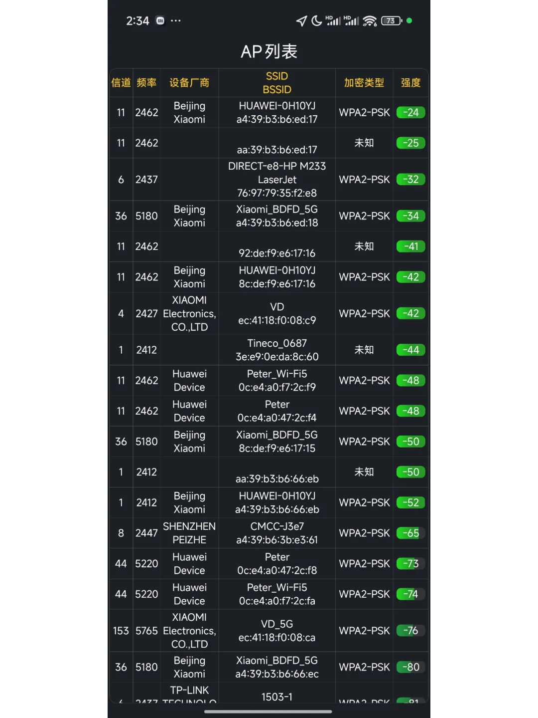 安卓5G网络信号强度专业测试软件网优任我行