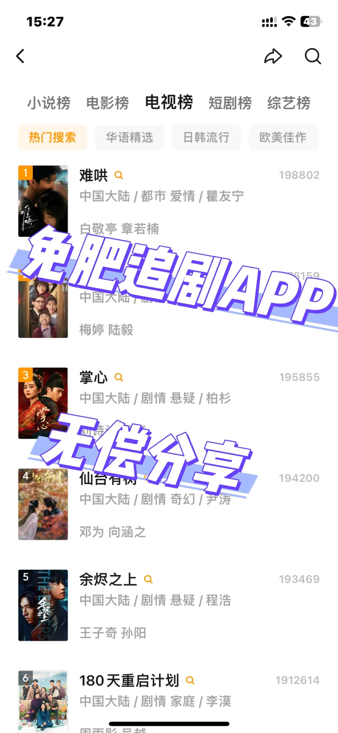让我看看是谁还在找免费追剧app，分享