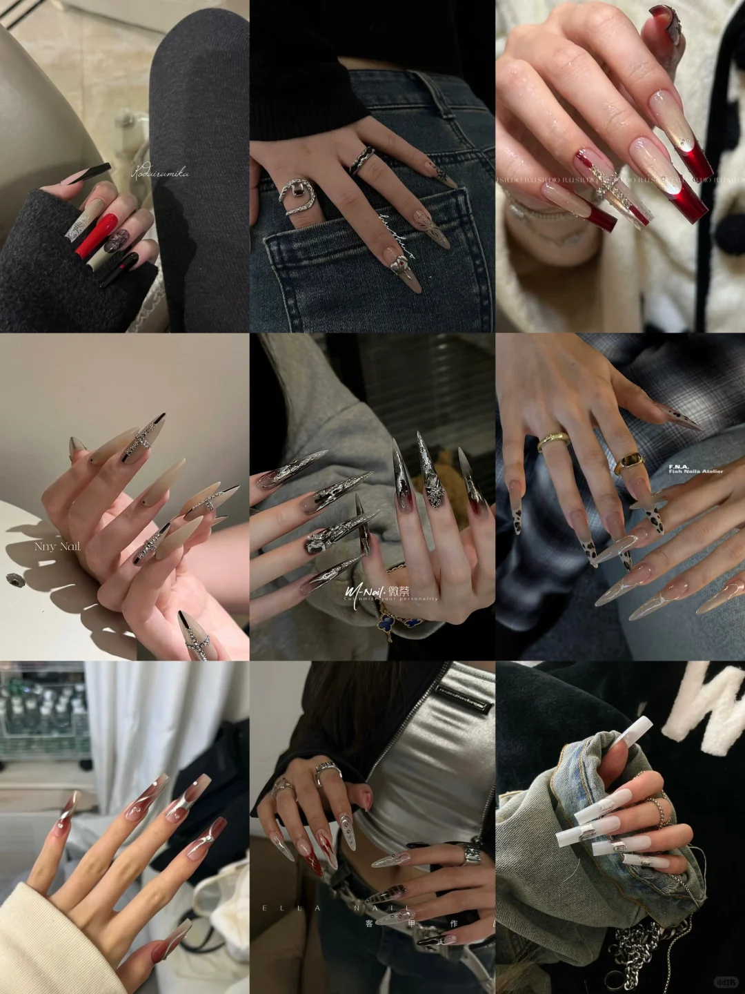 辣妹拽姐美甲长款式