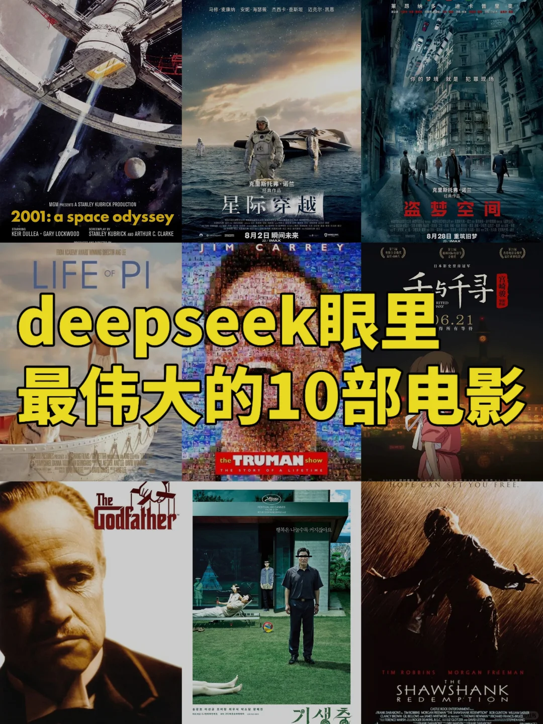 从科幻到人性,AI眼中最伟大的10部电影😱