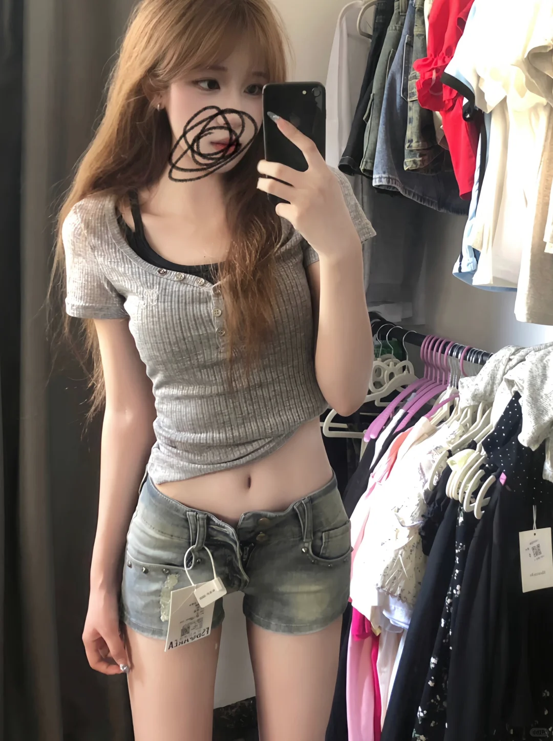 短上衣➕低腰短裤真的很显瘦！