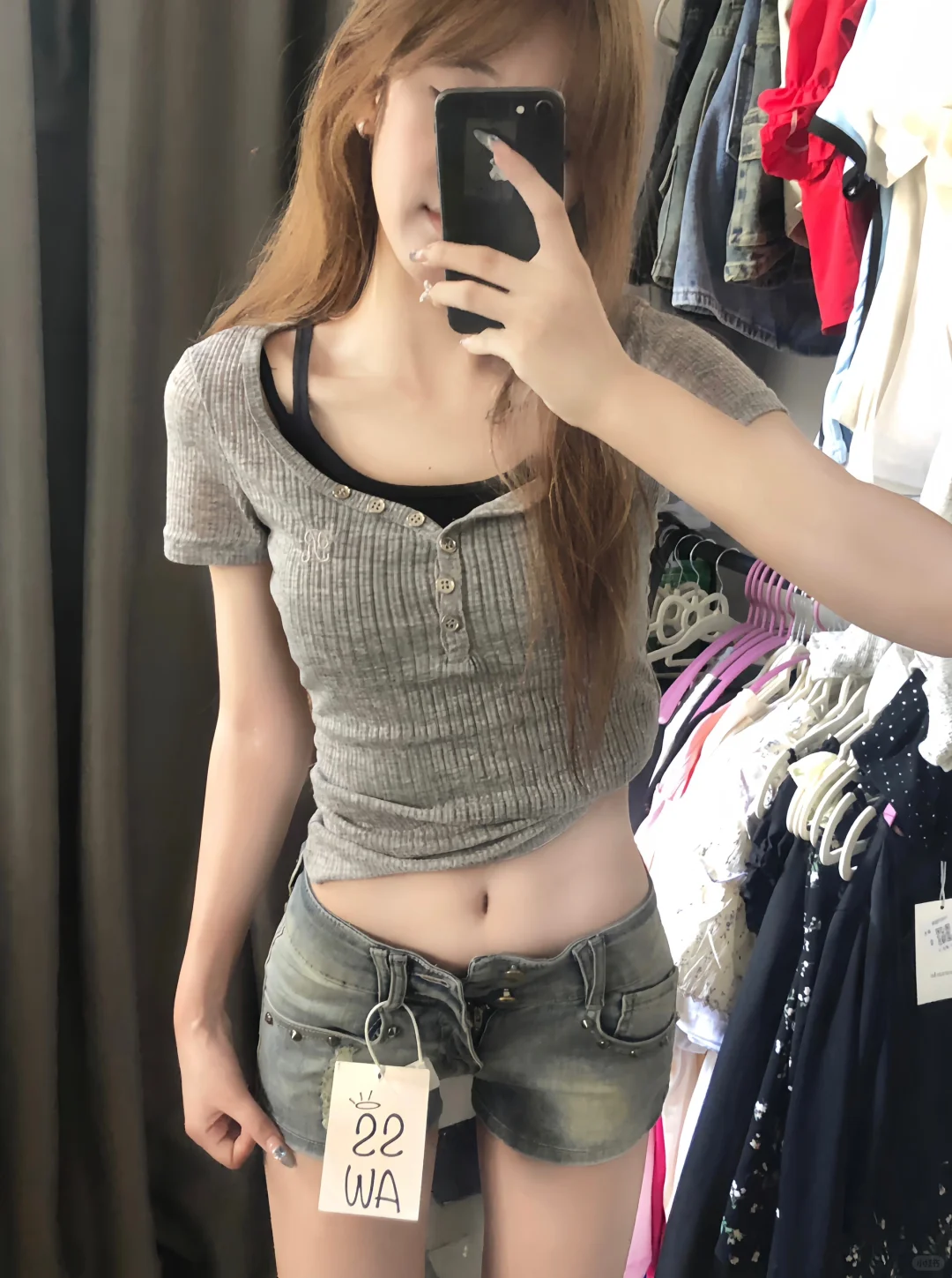 短上衣➕低腰短裤真的很显瘦！