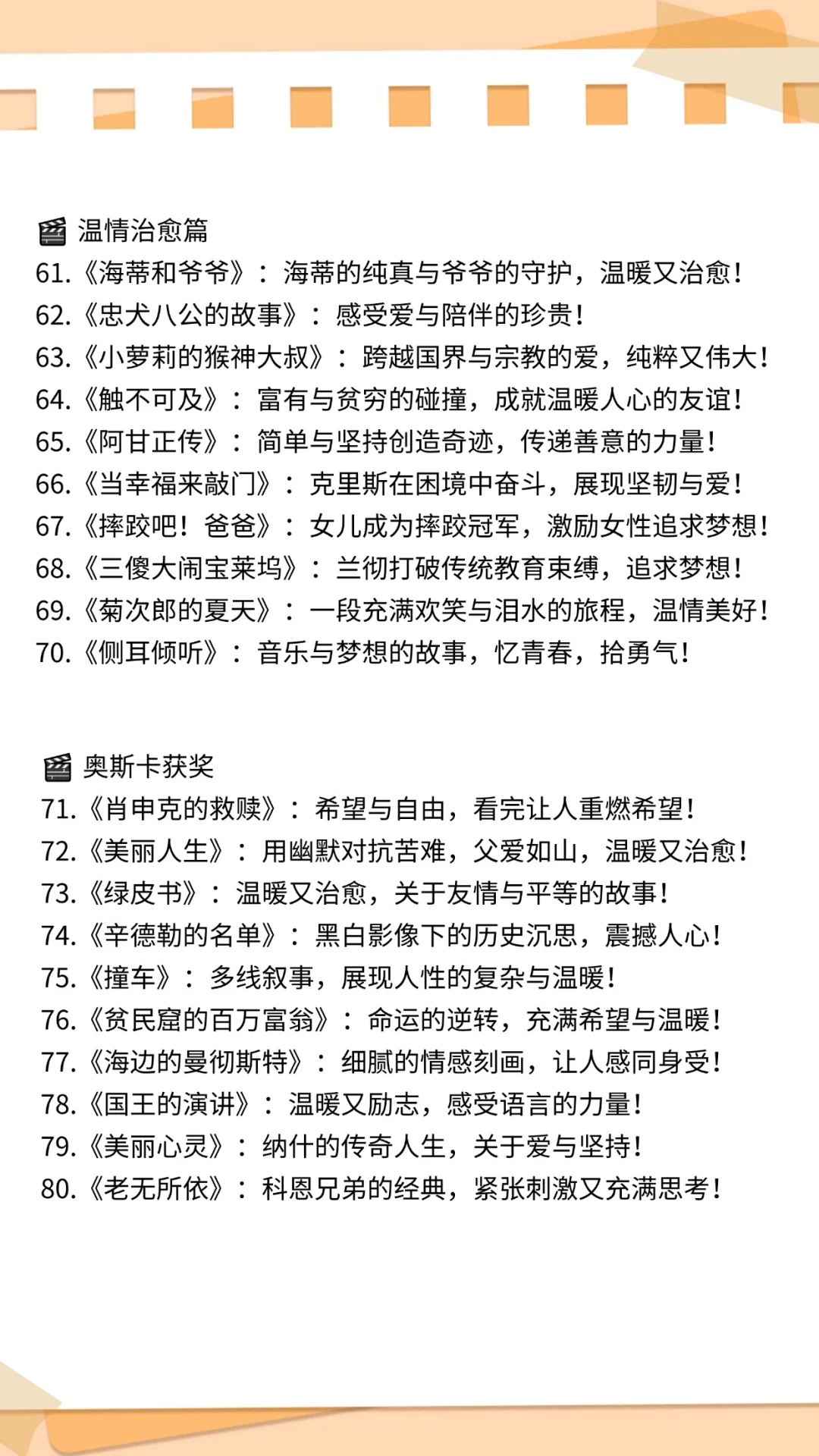 80部经典影片，看完你就通透了❗❗❗