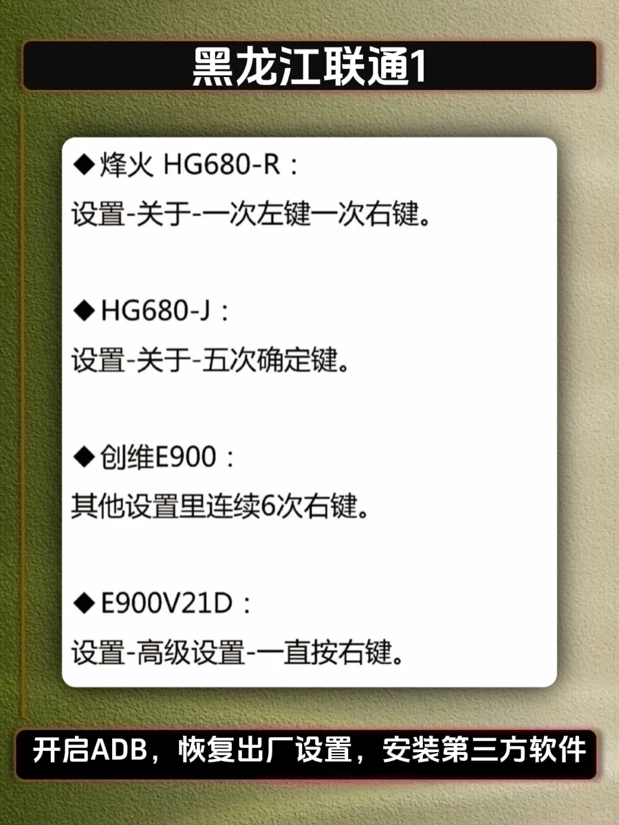 联通机顶盒开启ADB，释放所有潜能