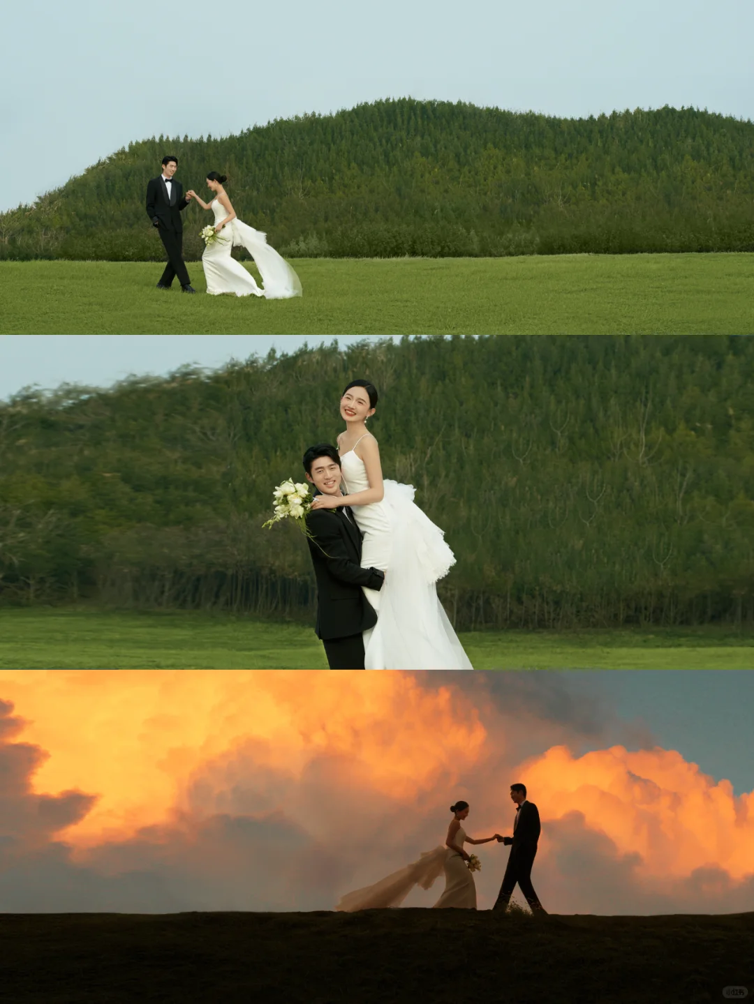 电影感森系草坪婚纱照太高级了❗️