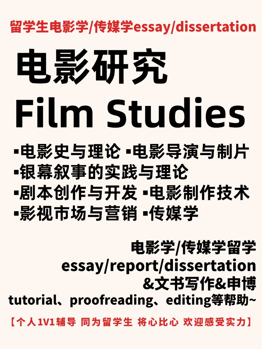留学生电影研究辅导essay/dissertation辅导