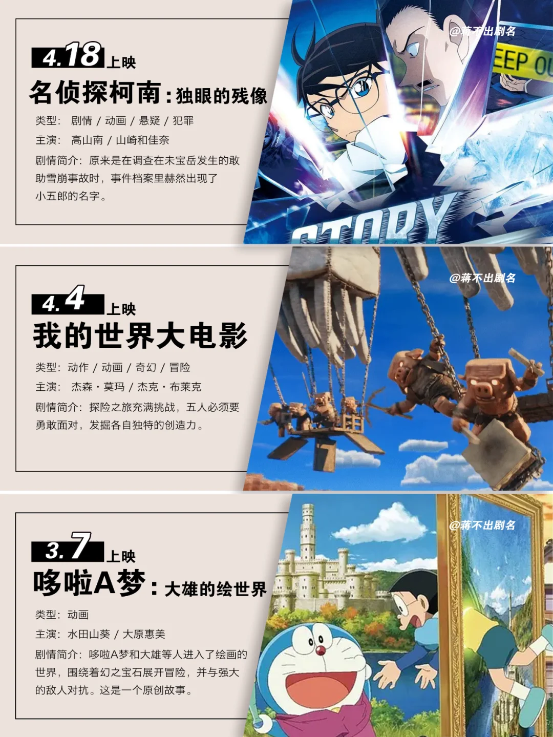 即将上映的动画电影你最期待哪一部？