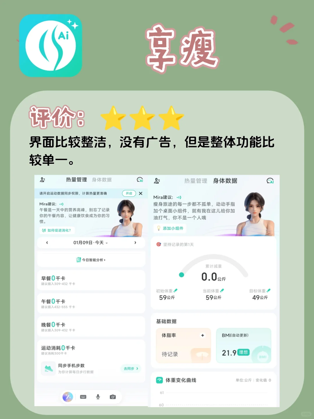 8款减肥APP测评!感兴趣的进!