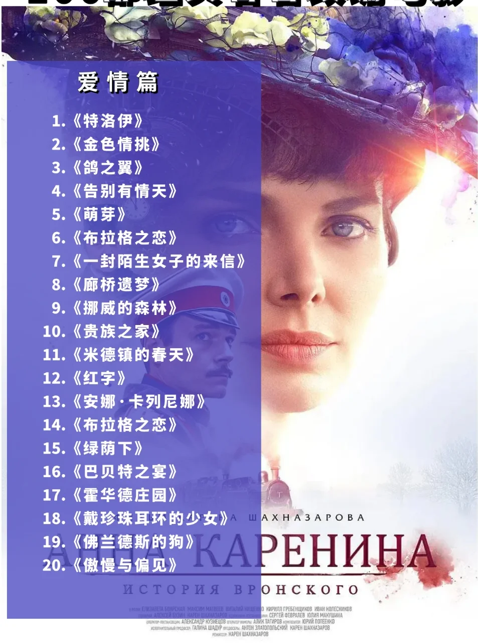 🔥看不进经典名著‖狂刷 100 部改编电影2