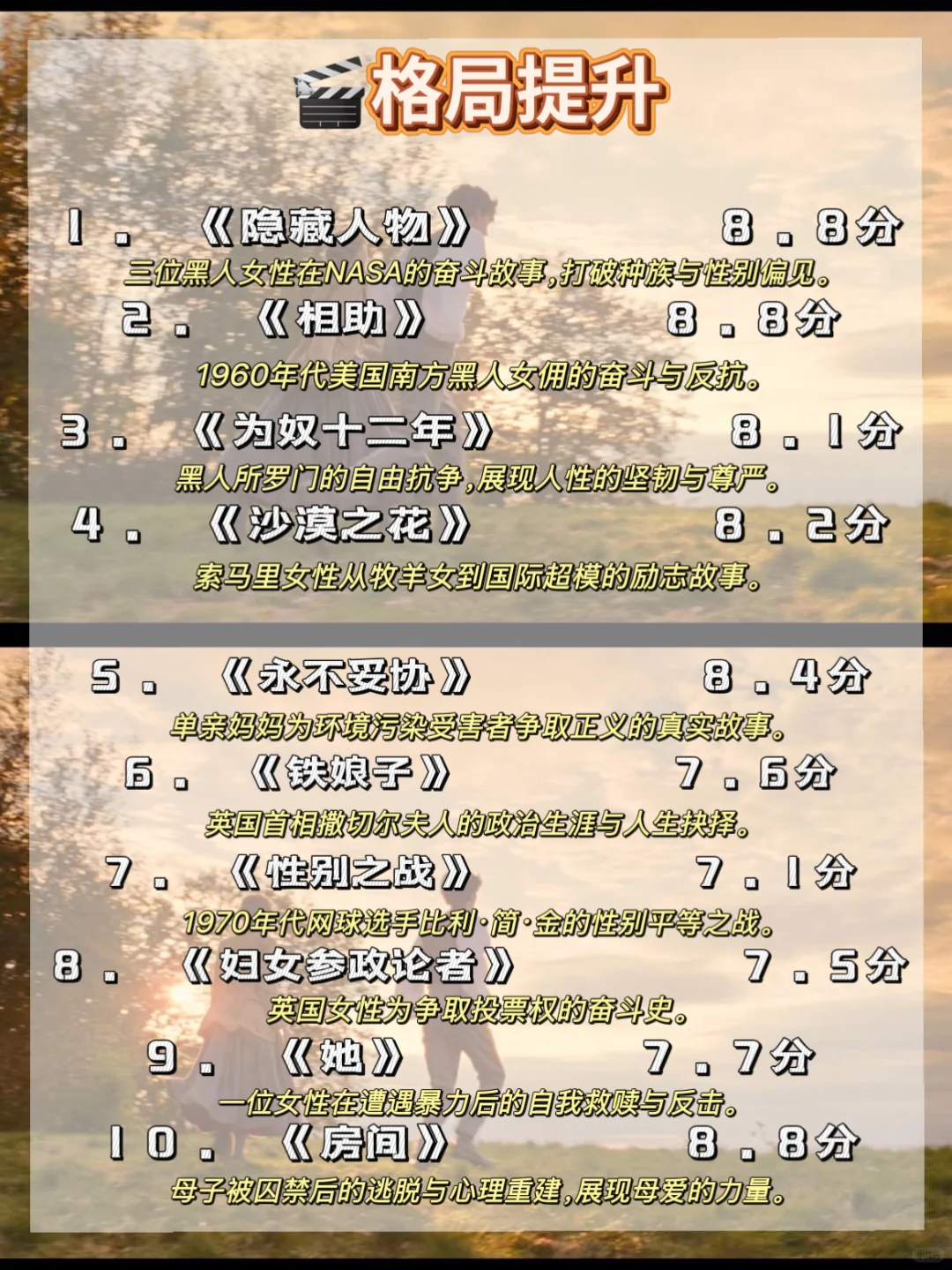 女生必看60部经典电影🎬承包你一整年的感动