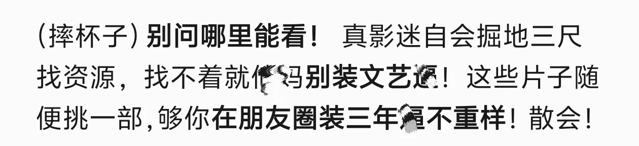 DeepSeek推荐：国内外十大优秀小众电影