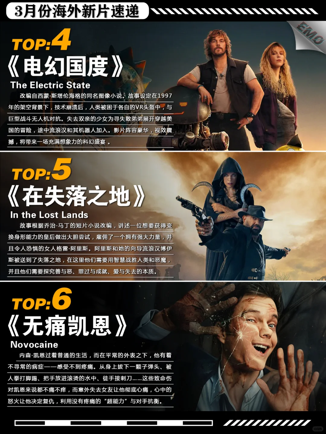 3月份海外新片介绍，共9部影片
