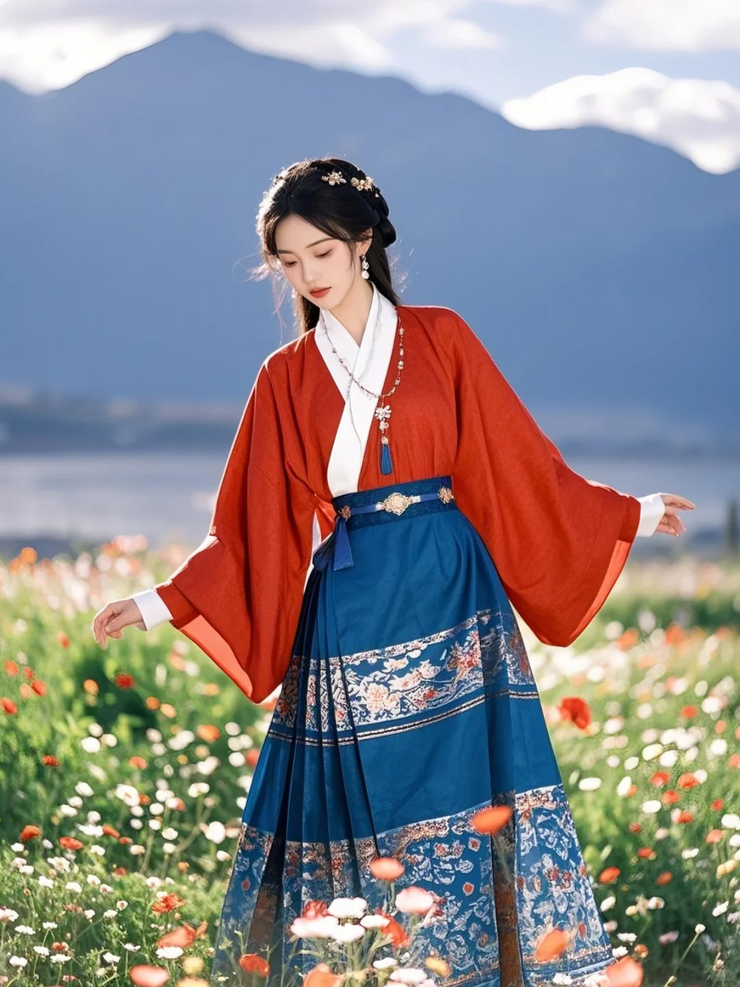 尊嘟假嘟?这花丛里的红衣仙女,是下凡了吧