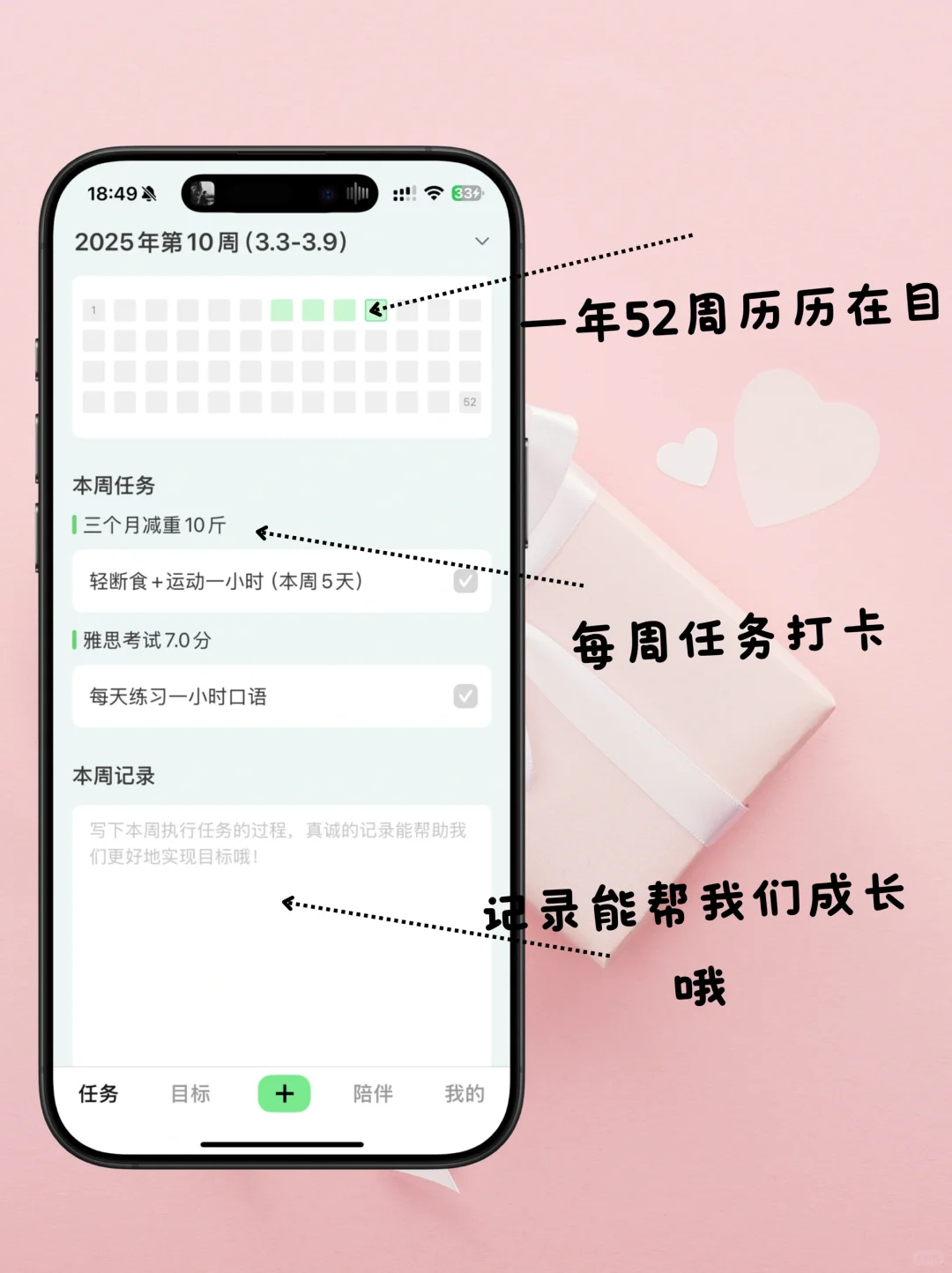 推荐P人试试～目标管理+周任务+记录+复盘