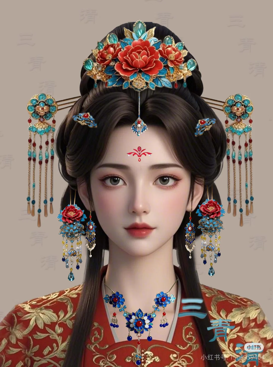 宝髻松松挽就，铅华淡淡妆成。