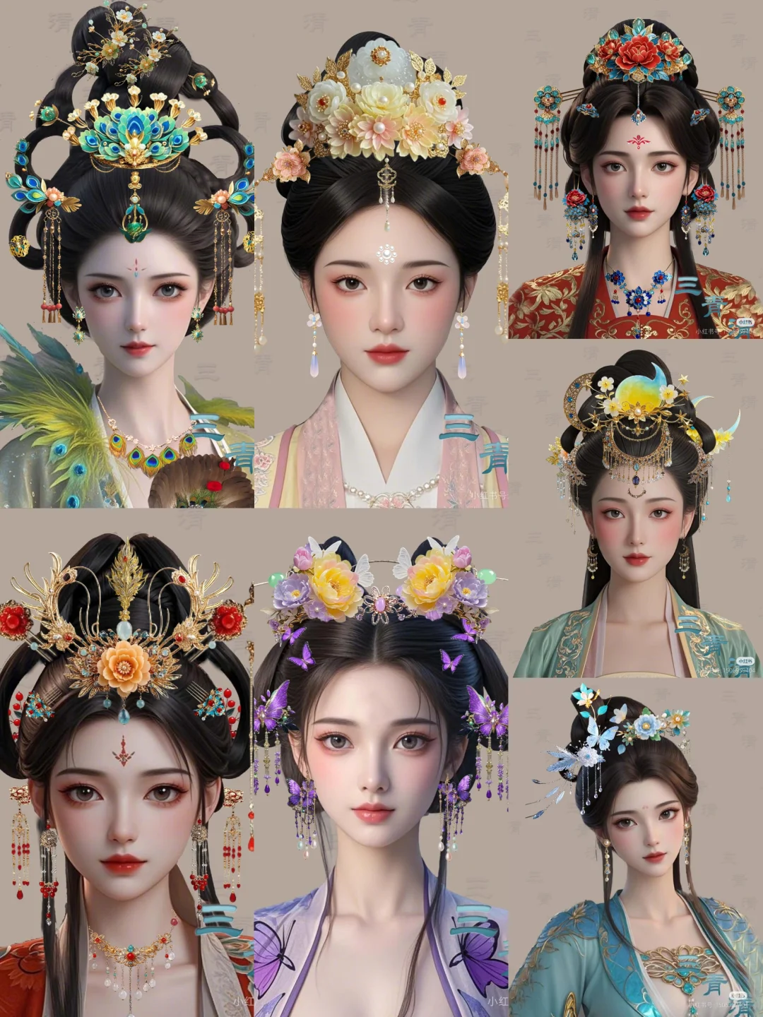 宝髻松松挽就，铅华淡淡妆成。