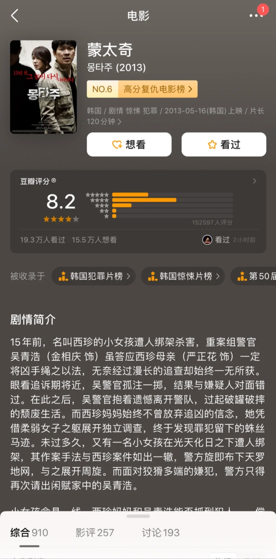 🔥建议码住！9⃣️部高分韩国悬疑犯罪电影推荐