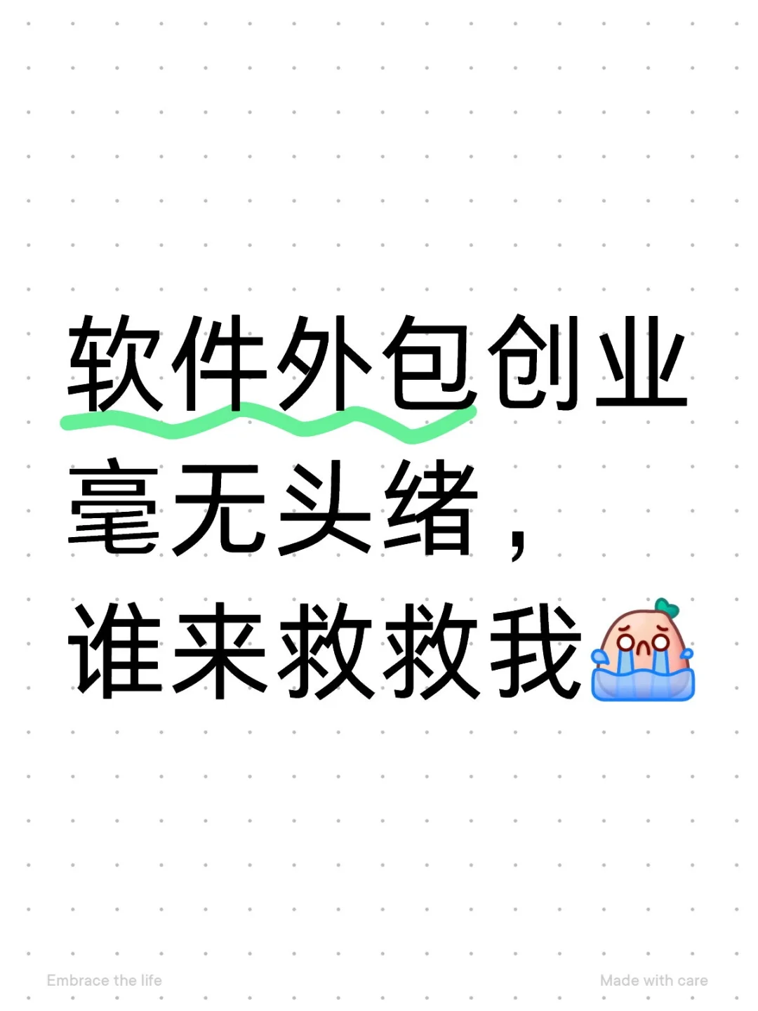 软件外包创业毫无头绪，谁来救救我