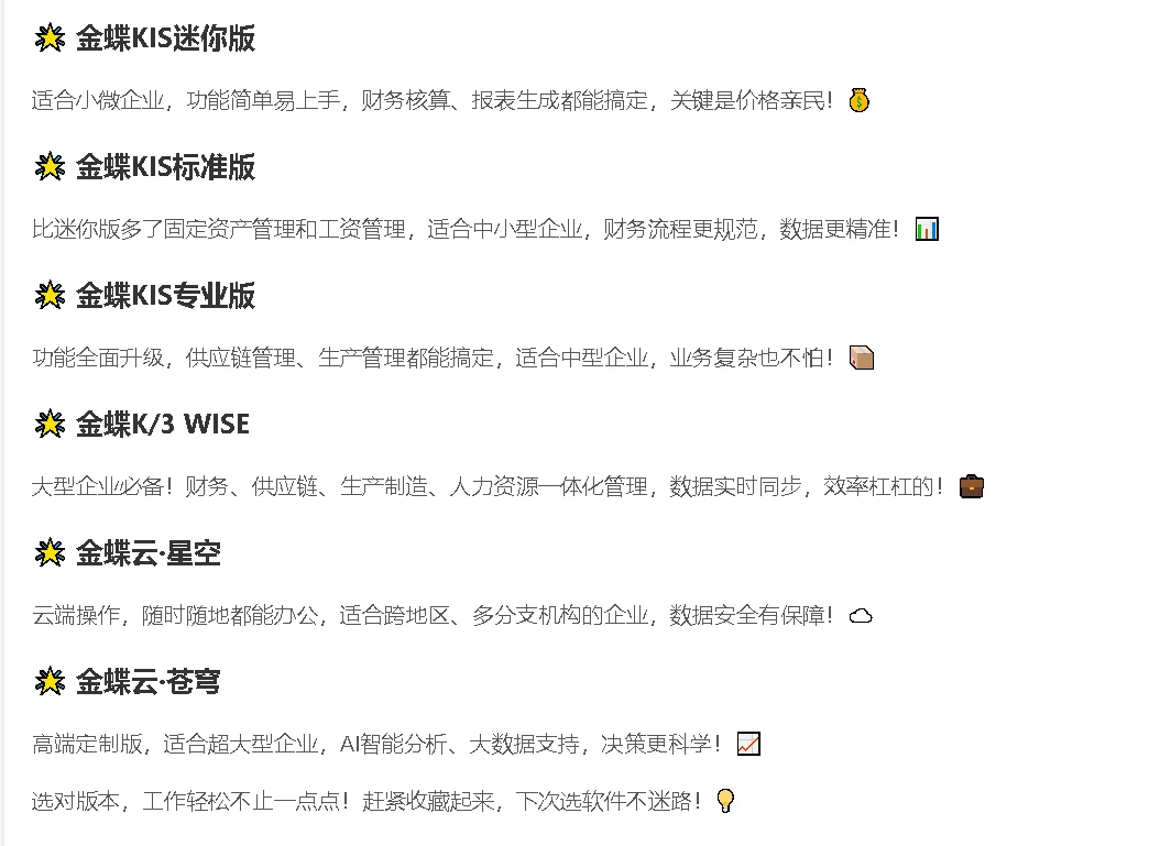 guob金蝶软件各版本功能大揭密！🔥